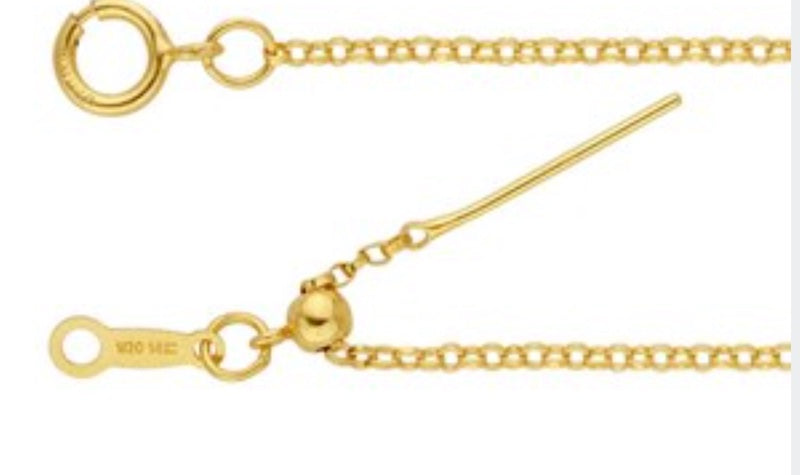 Gold filled plated sterling silver curb chain with needle for adding gems, beads and pendants
