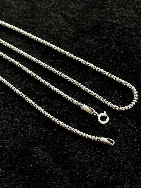 Popcorn Chain, Sterling Silver 1.6 mm thickness,  18"