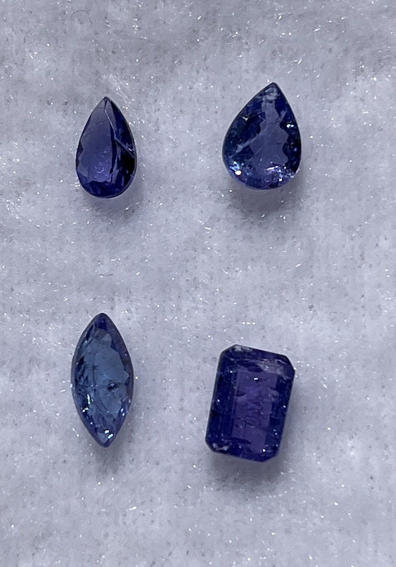 Tanzanite B+ Gems, pears, marquis and rectangle gems