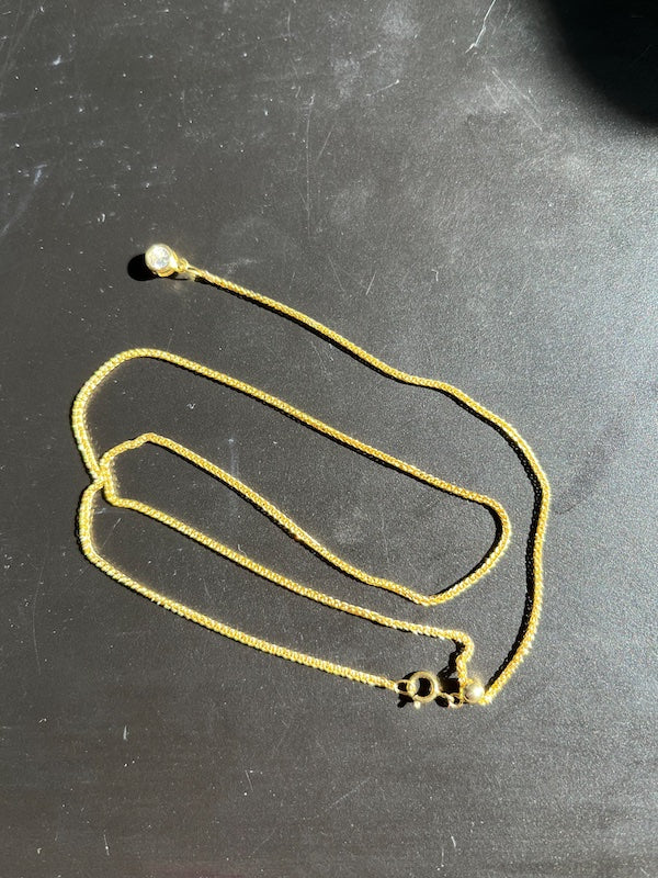 Gold Filled Sterling Silver chain, adjustable size with crystal weight