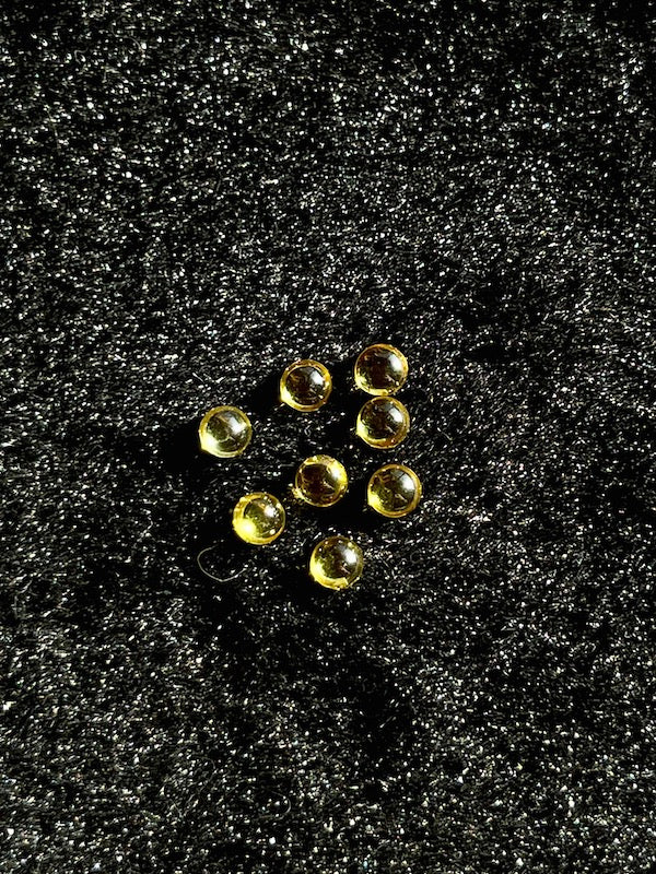 Cubic Zirconia Golden Yellow Round Cabochons, dome with flat back - Various Sizes (5pc)