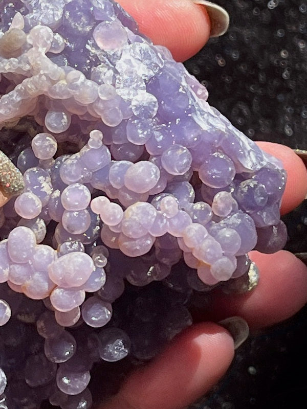 Another angle of 161 gram dark amethyst grape cluster