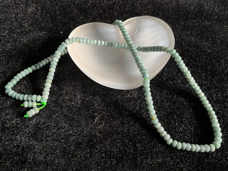 Necklace, Jadeite, 4x6mm abacus beads, approx 23" long