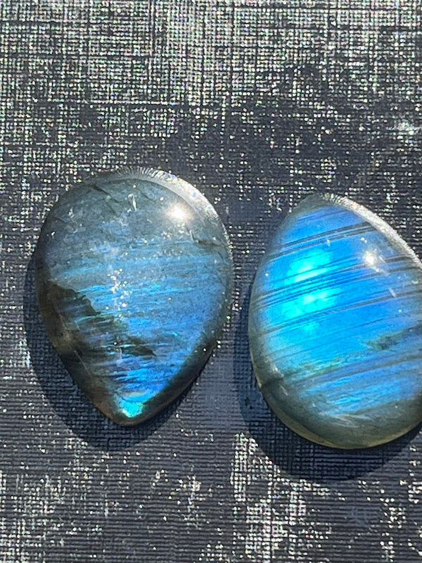 Labradorite Cabochons - Teardrops- matched pairs