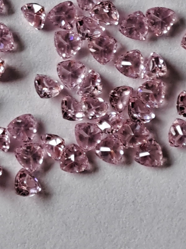 Cubic Zirconia Pink Trillion 3mm &  5mm (5pc)
