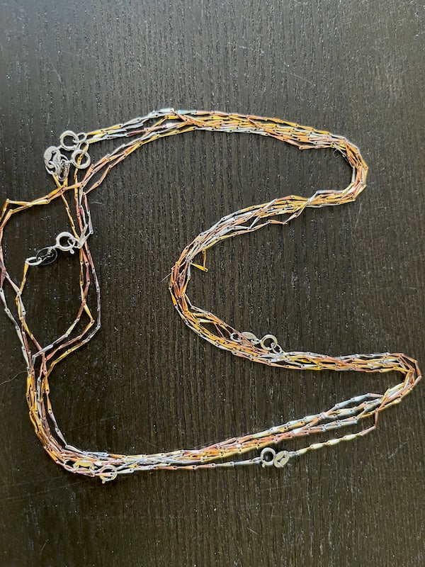 Bamboo link Sterling Silver chains, 1mm thickness, 18"