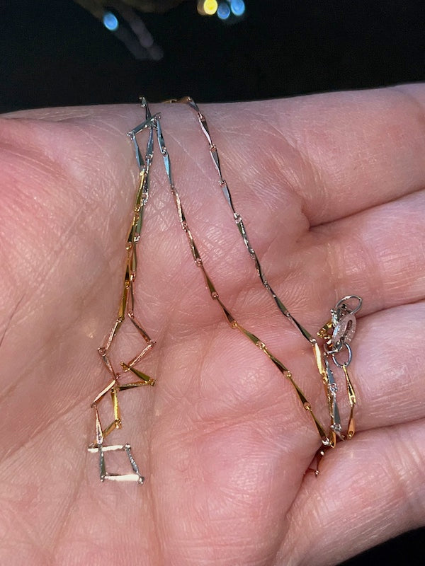 Bamboo link Sterling Silver chains, 1mm thickness, 18"