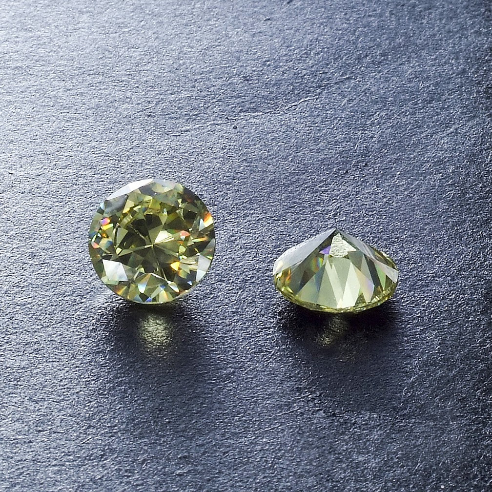 Olive Green Cubic Zirconias Round - Various Sizes