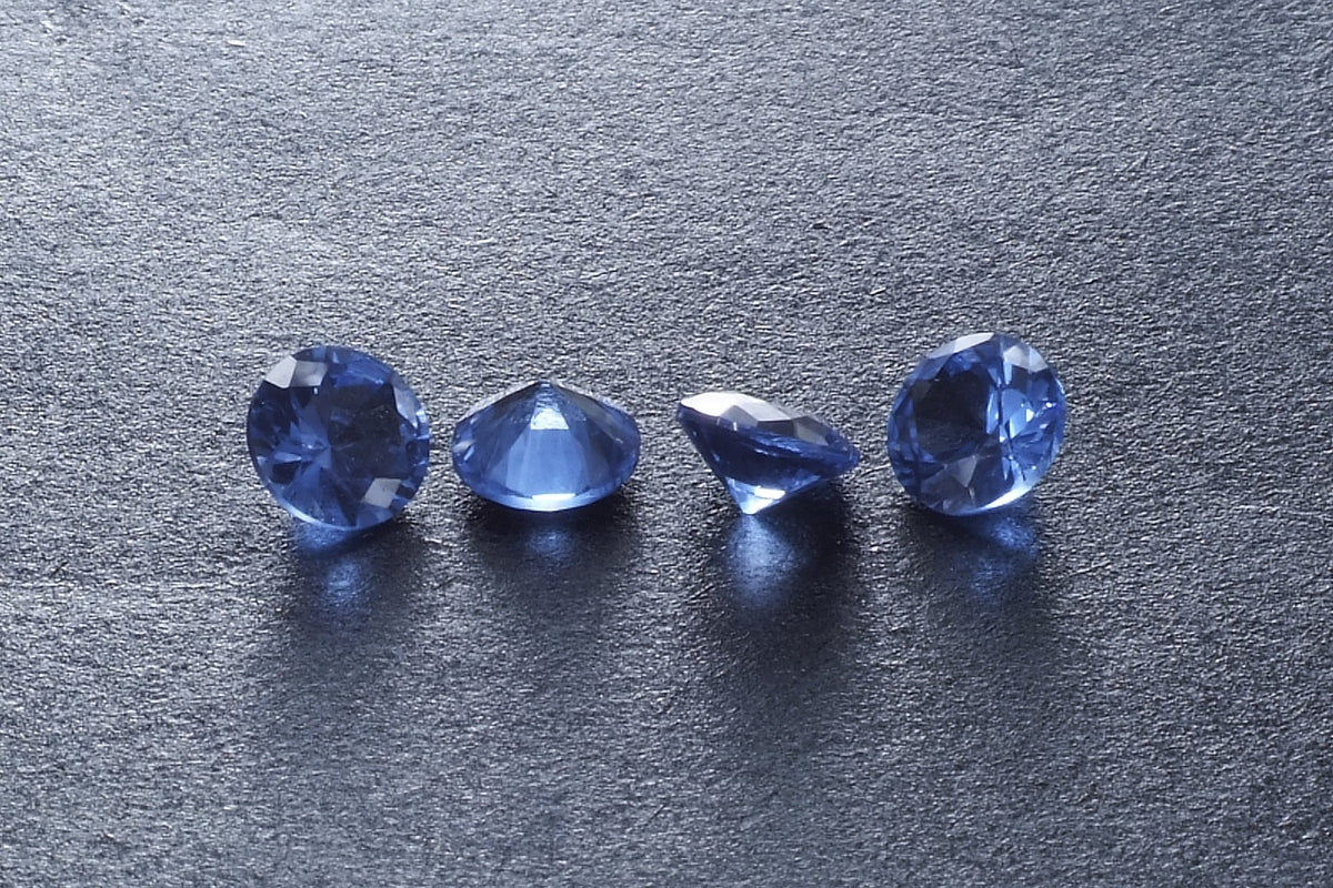 Lab Sapphire Brilliant Blue Round - Various Sizes