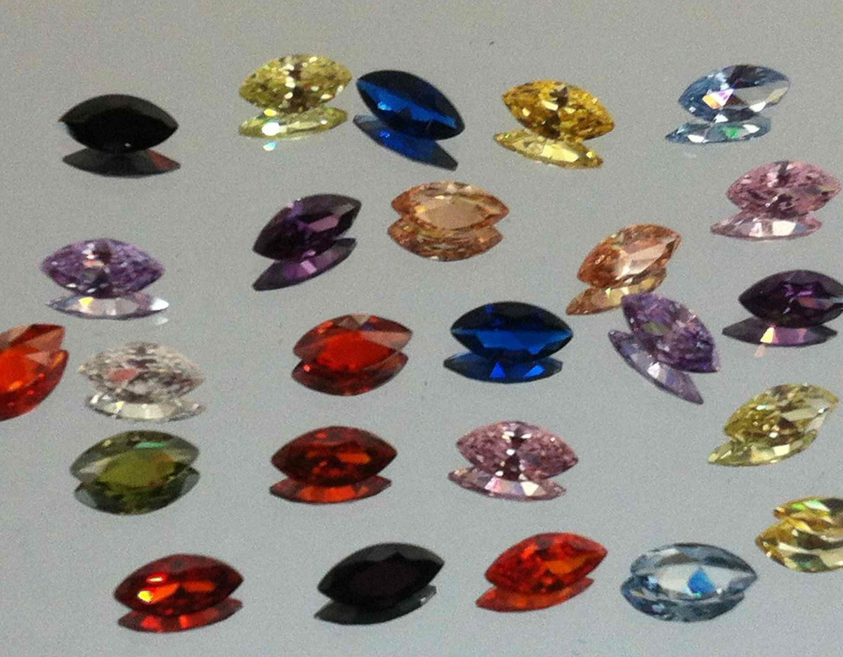 Cubic Zirconia Marquise Gem 3x6mm Assorted Colours (25+pc)