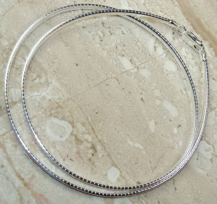 Sterling Silver Omega Chain Round 1.6mm 18&quot;