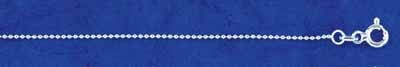 Sterling Silver Bead Chain Round 0.8mm 16"