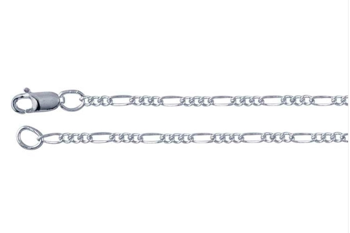 Sterling Silver Figaro Chain 1.5 mm, 18&quot;