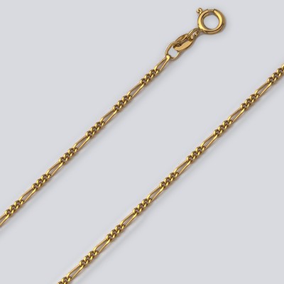 22K Gold Plated Silver Figaro Chain 3+1 style 20&quot;