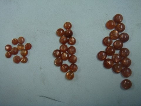 Sunstone Cabochon Rounds,  4mm, 5mm, 6mm & 7 mm