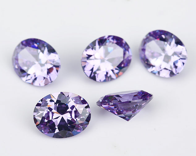 Cubic Zirconia Faceted Purple Lavender Oval 6x4mm (5pc)
