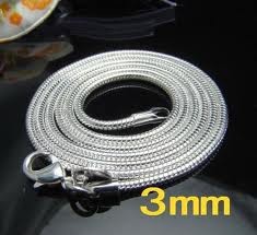 Snake Chain Silver Plated 3mm 20"