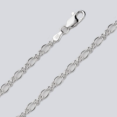 Figure Eight Sterling Silver Chain 3.8mm 20" or  24"