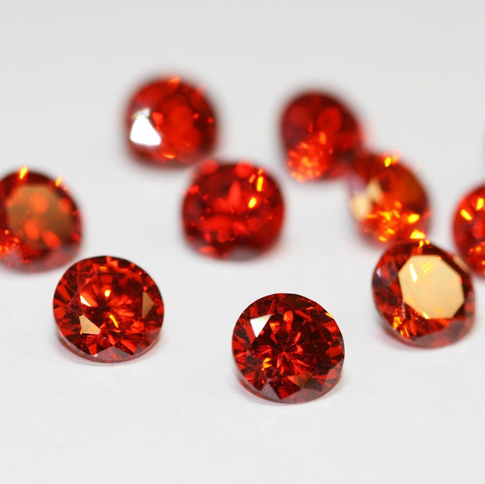 Cubic Zirconia Orange Round - Various Sizes