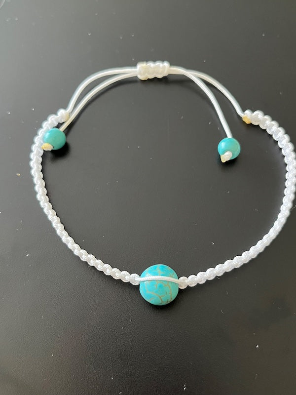 Spring Bracelets, powder blue Turquoise stone accents,