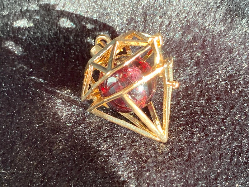 Caged Pendant/Charm, change your sphere & gem. 8 styles in different colours.