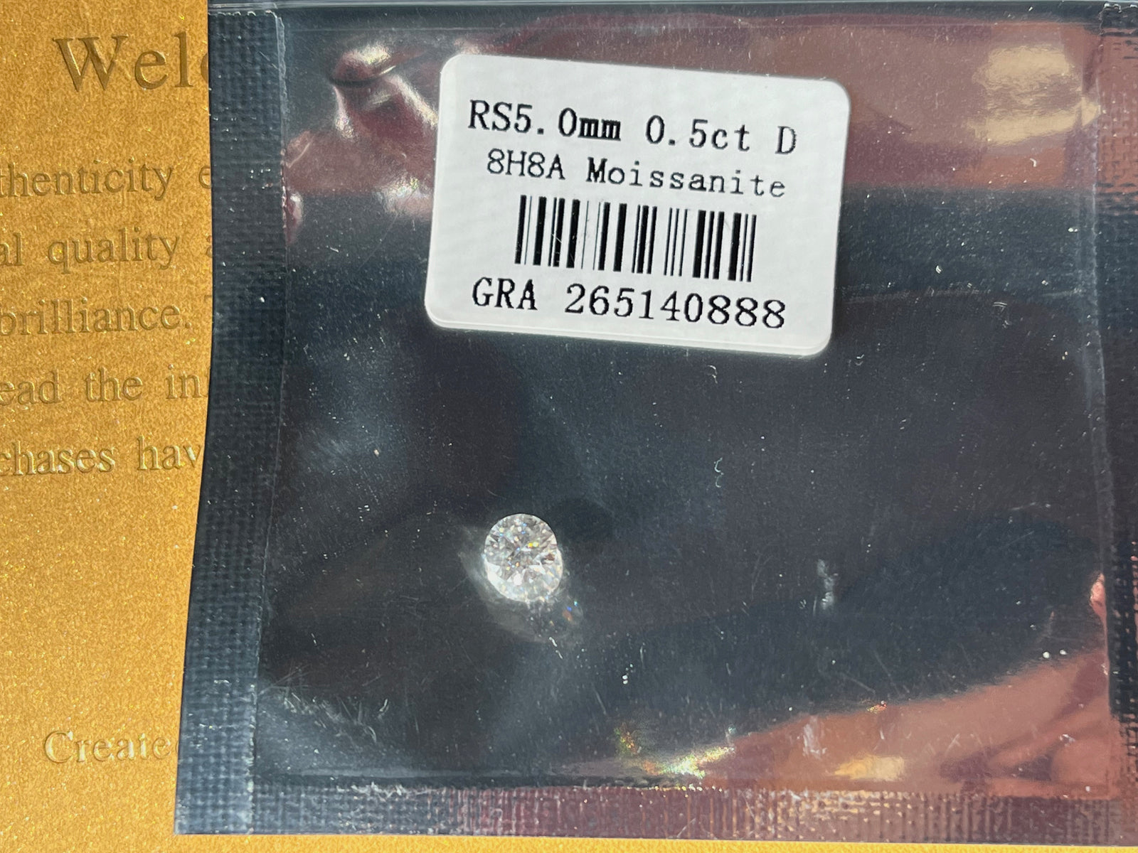 Moissanite, in 1/2 carat, full carat and 2 carats. Diamond Replacement