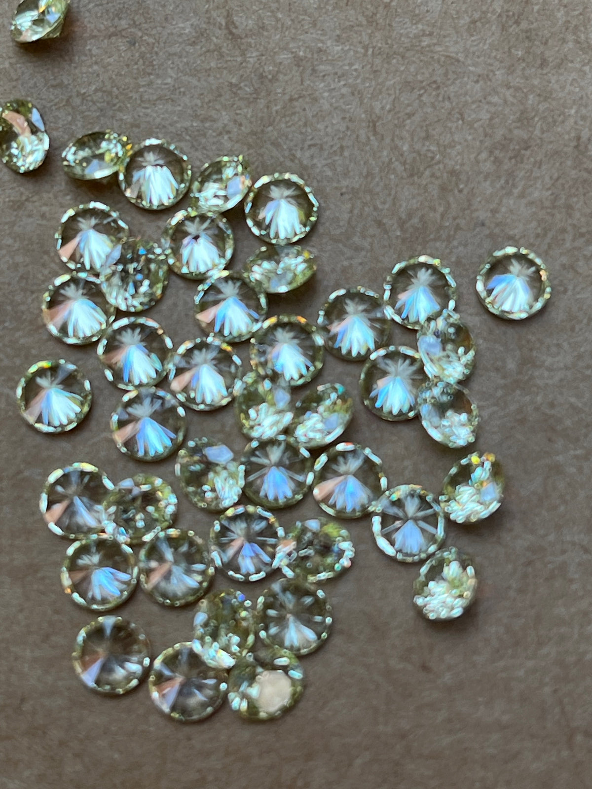 Yellow/Green Cubic Zirconias Round - Various Sizes