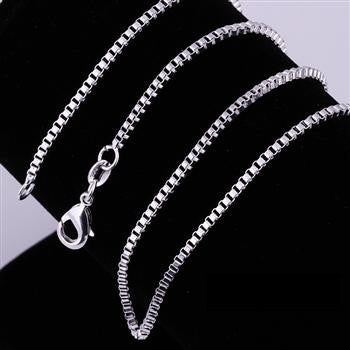 Box Chain, Silver Plated - Various Sizes
