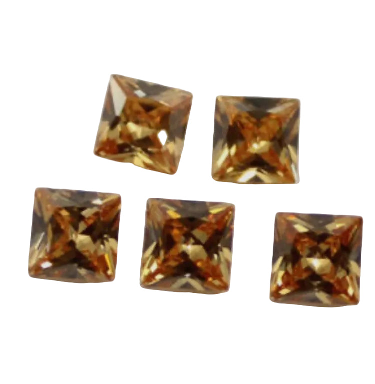 Cubic Zirconia Brown Square 3mm (10pk)