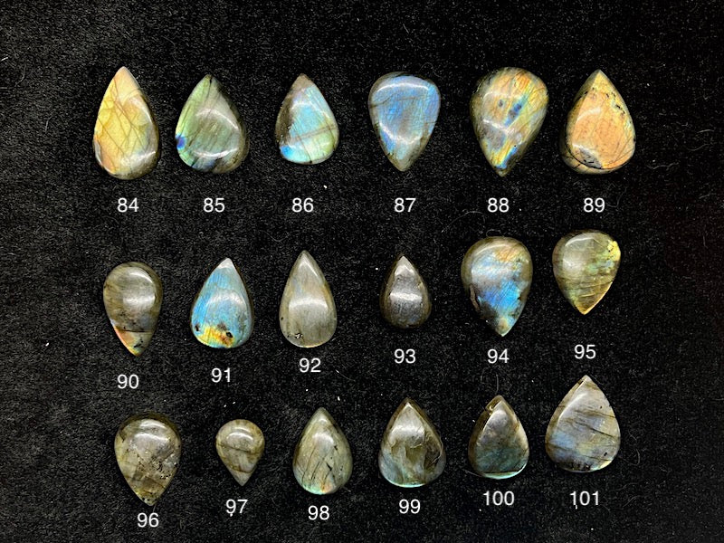 Labradorite Cabochons - Wide Teardrops