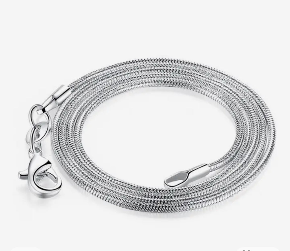 Silver Plate Snake Chain 2mm, 20"