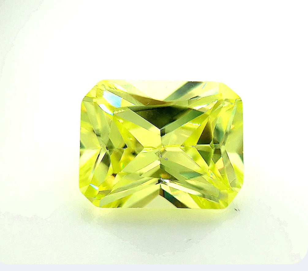 Cubic Zirconia Olive Green and Yellow Octagon/Radiant Stones (5pc)