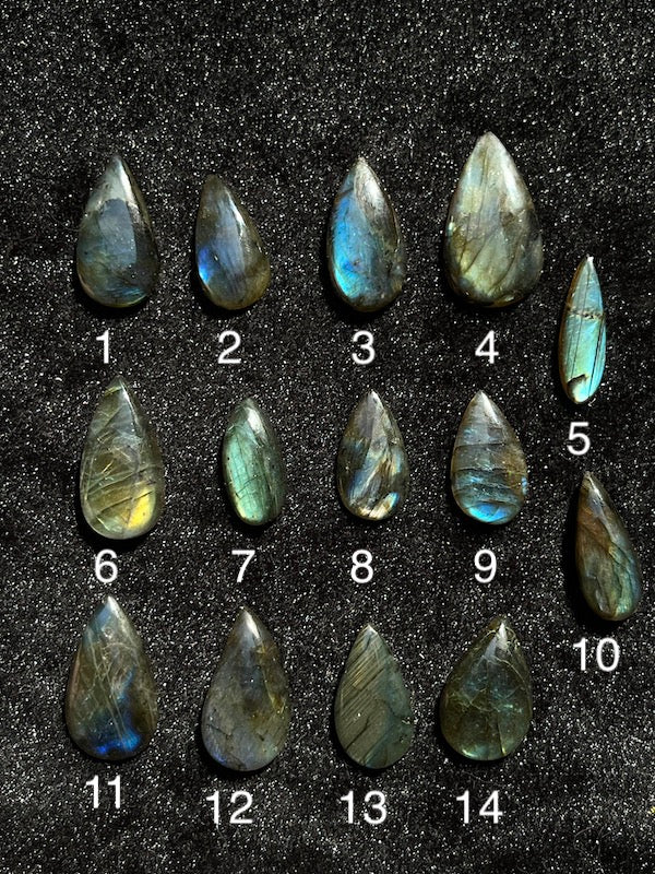 Labradorite Cabochons - Teardrops