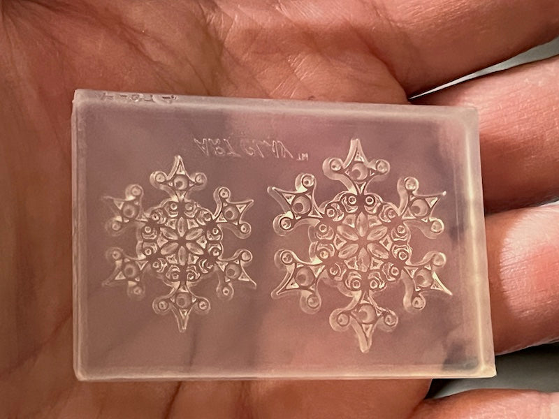 Snowflake mold, stylized diamonds and circles, limited edition