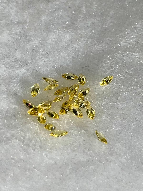 Cubic Zirconia Canary Yellow Marquis 2x4mm & 4x8mm - Various Sizes