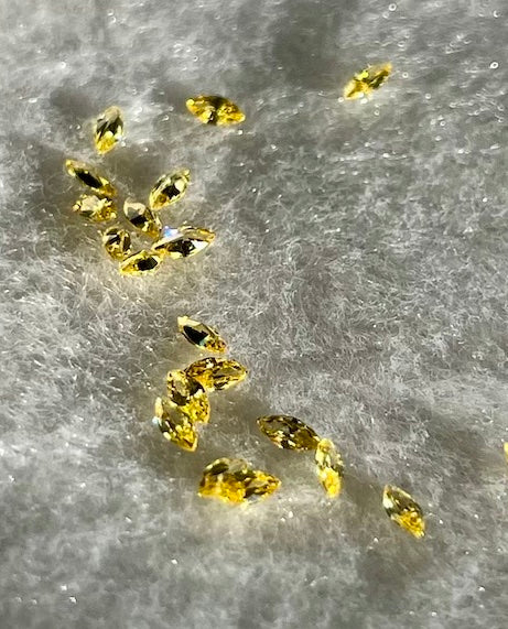 Cubic Zirconia Canary Yellow Marquise - Various Sizes