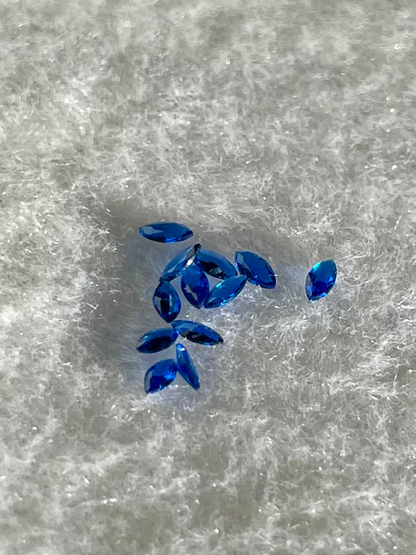 Spinel Blue, (Lab Created) Faceted Marquise, 2x4mm (10pc)