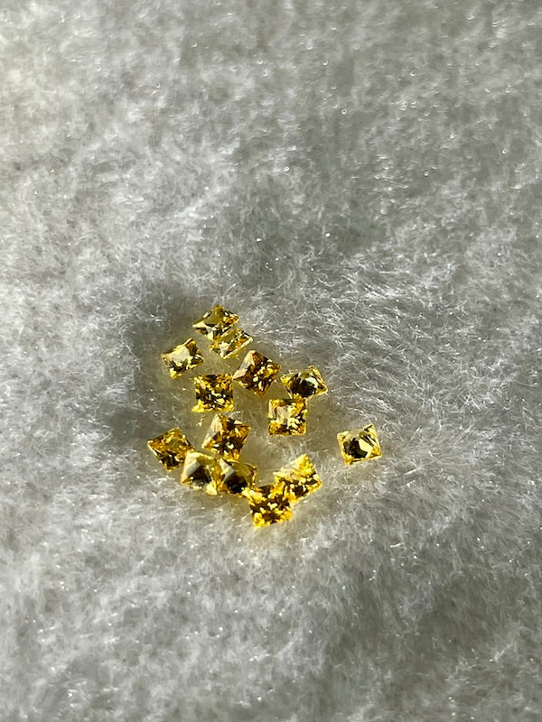 Cubic Zirconia Canary Yellow Square, Princess Cut - 2 Sizes (5pc)