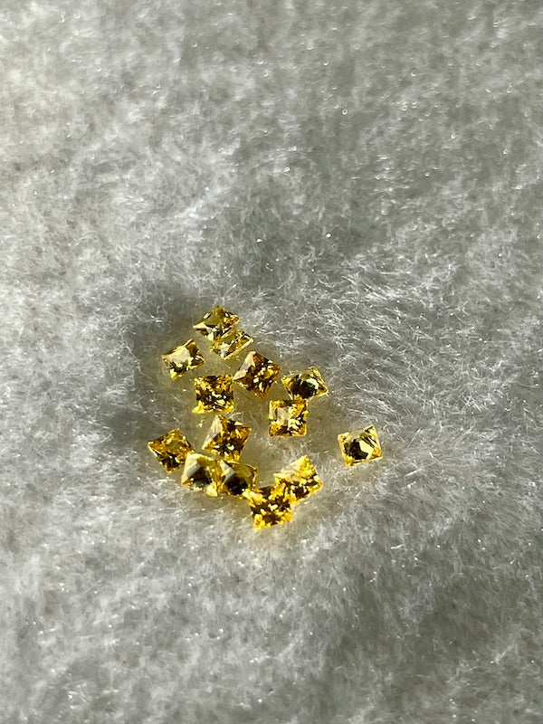 Cubic Zirconia Canary Yellow Square, princess cut 3mm & 5mm (5pc)