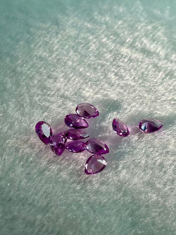 Alexandrite (Lab Created) Faceted Pear - Various Sizes (5pc)