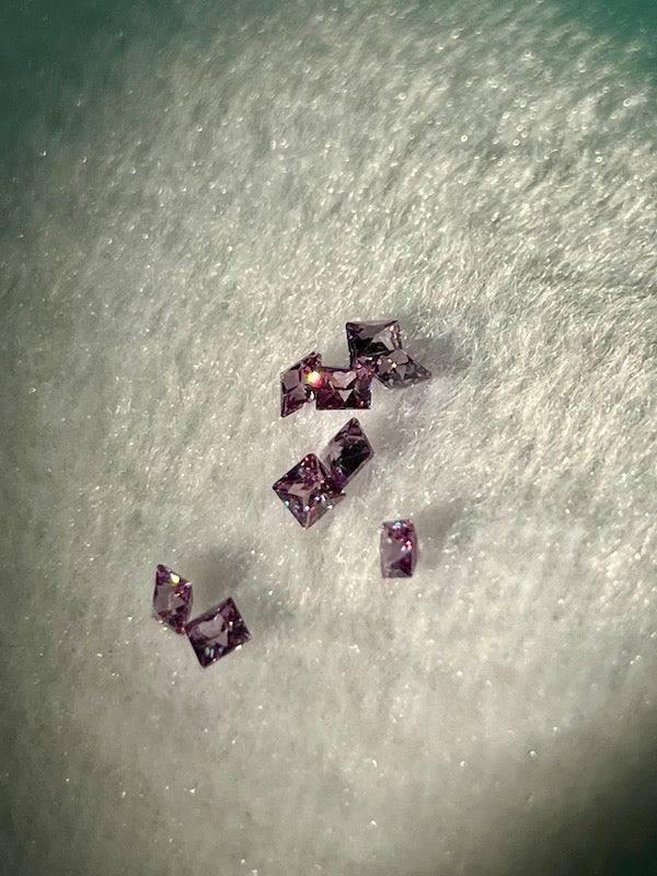 Cubic Zirconia Amethyst Purple Square 3mm & 5mm (5 pc)