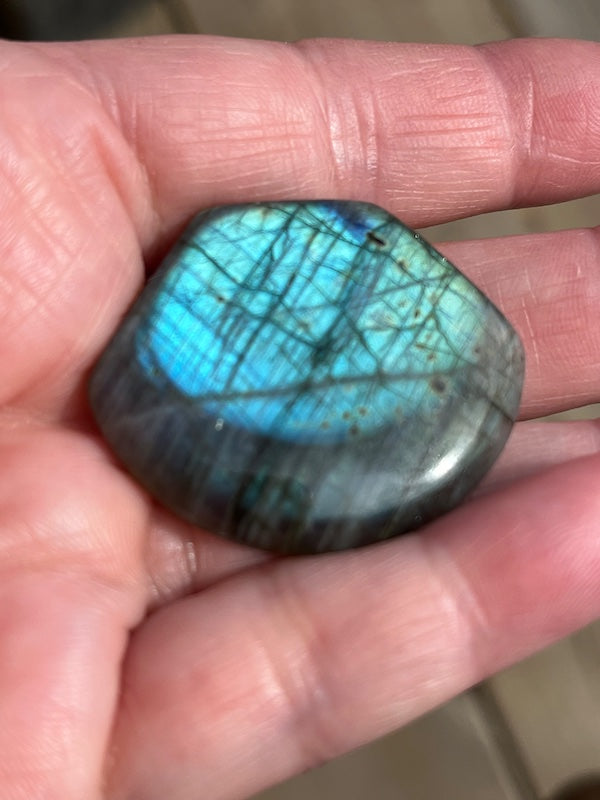 Labradorite Cabochons with Blue, orange, yellow and purple flash.