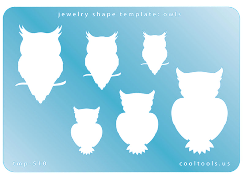 Template, Jewelry Owls, 6 shapes