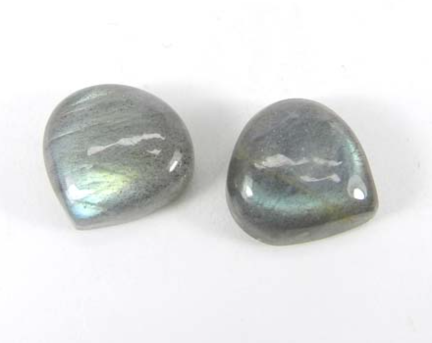 Labradorite Rainbow Grey cabochon Heart 5mm (2pc)