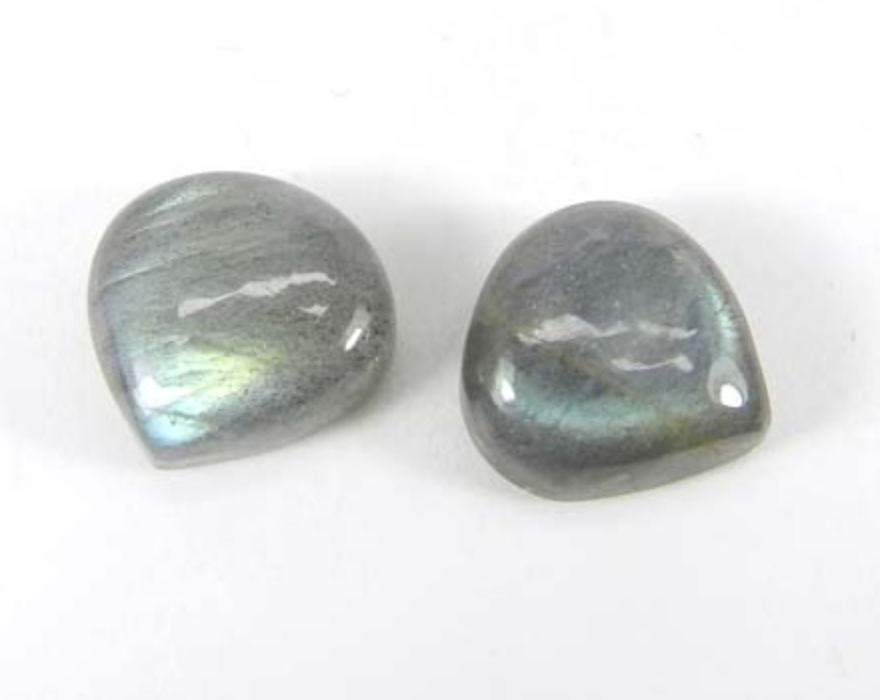 Labradorite Rainbow Grey Cabochon Heart 5mm (2pc)