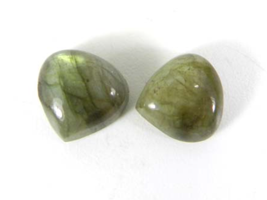 Labradorite Rainbow Grey Cabochon Heart 5mm (2pc)
