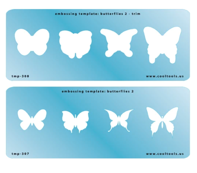 Embossing Template of Butterflies, 2pack, 4 shapes with 4 embossing shapes