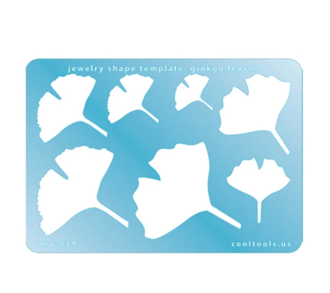 Jewelry Template Ginko Leaves,  stencil , 7 different cutouts