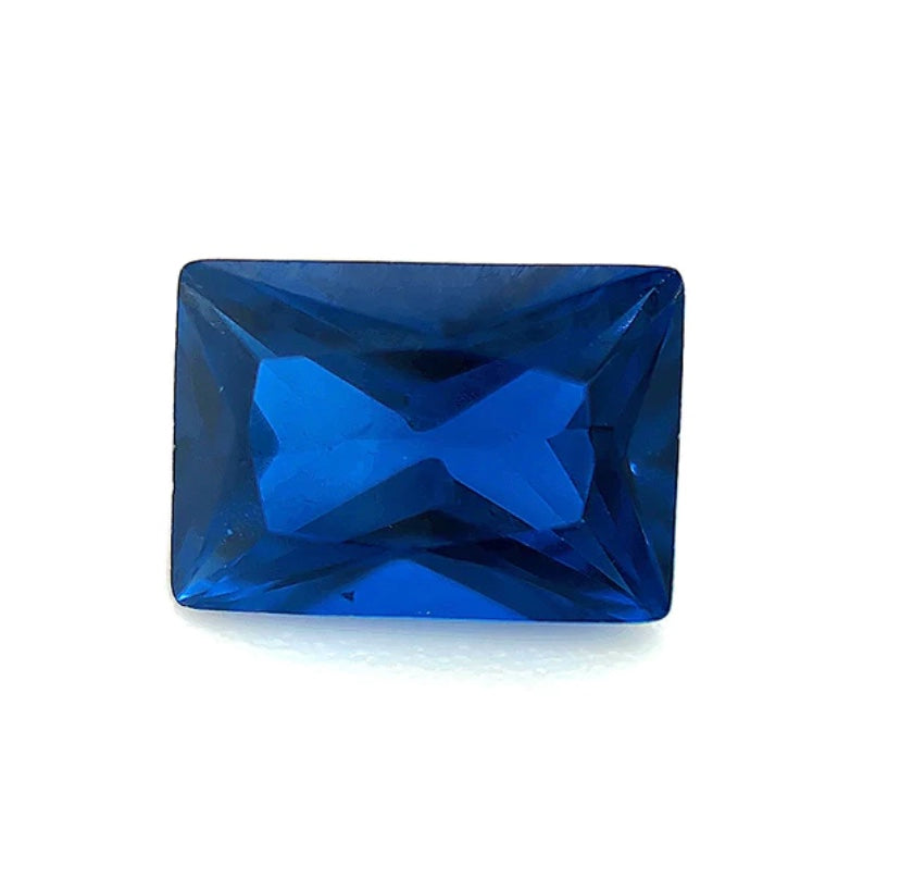 Spinel Dark Blue Lab Created Rectangle 3x5mm (5pc)
