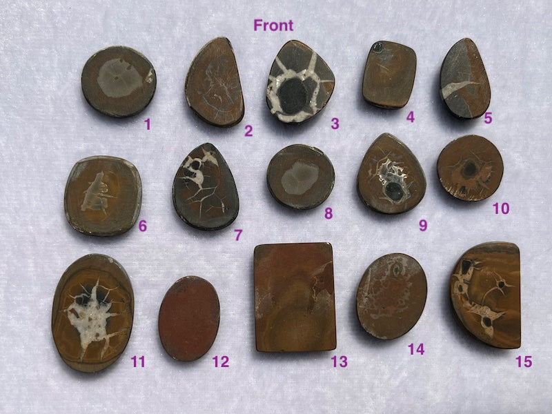 Septarian Cabochons with amazing patterns and crystal veins